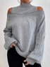 Pulls Femmes Décontracté Plain Printemps / Automne Manche Ballon Col Roulé Laine/Tricot Mi-long Régulier Non