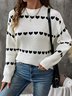 Pulls Décontracté Hiver Coeur/cordé Poids lourd Ample Manches Longues Col Rond Fil/fil de laine Régulier pour Femmes
