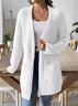 Cardigans Femmes Décontracté Plain Printemps / Automne Naturel Aucune élasticité Ample Manches Longues Régulier Non