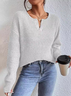 Pulls Femmes Décontracté Plain Printemps / Automne Micro-élasticité Ample Manches Longues Col Rond Fil/fil de laine Droit