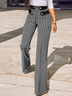 Pantalons Décontracté Printemps / Automne Plaid Naturel Micro-élasticité Quotidien Ample Tissu pelucheux/polaire granuleux Régulier pour Femmes
