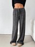 Pantalons Femmes Rayé Décontracté Printemps / Automne Naturel Micro-élasticité Quotidien Ample Droit Régulier