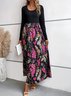 Robes Décontracté Floral Printemps / Automne Polyester Ample Maxi Trapèze Régulier Non pour Femmes