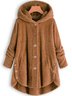 Caniche Blousons Femmes Décontracté Plain Hiver Sweat-shirt à Capuche Naturel Domestique Ample Manches Longues Mi-long