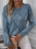 Pulls Décontracté Plain Printemps / Automne Naturel à Haute Élasticité Manches Longues Laine/Tricot Droit Régulier pour Femmes