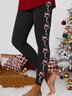 Pantalons De Yoga Femmes Décontracté Toutes Les Saisons Noël à Haute Élasticité Quotidien Taille Moyenne Pantalon à la cheville Droit Régulier