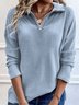 Chemisiers1 Décontracté Plain Printemps / Automne Quotidien Ample Manches Longues Col Châle Forage à chaud Régulier pour Femmes