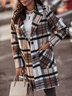 Manteaux Femmes Rétro Hiver Plaid Polyester Naturel Poids lourd Aucune élasticité Quotidien Ample