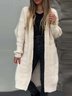 Cardigans Décontracté Plain Hiver Naturel Quotidien Manches Longues Mi-long Droit Élasticité moyenne pour Femmes