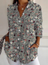 Chemises Femmes Décontracté Floral Printemps / Automne Polyester Aucune élasticité Quotidien Régulier Régulier Col de Chemise