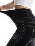 Pantalons De Yoga Décontracté Toutes Les Saisons Graphique imprimé denim Polyester Taille Haute Quotidien Serré Pantalon à la cheville Droit pour Femmes