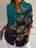 Chemises Décontracté Printemps / Automne Plume Polyester Aucune élasticité Quotidien Droit Régulier Col de Chemise pour Femmes