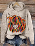 Sweat-shirts Femmes Décontracté Printemps / Automne Noël Sweat-shirt à Capuche Micro-élasticité Noël Manches Longues Droit Régulier