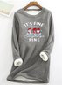 Sweat-shirts Décontracté Hiver Noël Aucune élasticité Quotidien Ample Col Rond Mi-long en Toison pour Femmes