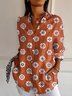 Chemises Femmes Décontracté Floral Printemps / Automne Aucune élasticité Quotidien Manches Longues Régulier Droit Col de Chemise