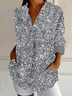 Chemises Décontracté Abstrait Printemps / Automne Polyester Quotidien Ample Régulier Droit Col de Chemise pour Femmes
