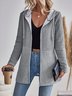 Blousons Femmes Décontracté Plain Printemps / Automne Zip Sweat-shirt à Capuche Naturel Ample Manches Longues Droit