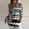 Chemises Décontracté Abstrait Printemps / Automne Polyester Aucune élasticité Ample Droit Régulier Col de Chemise pour Femmes