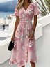 Robes Décontracté Motif dégradé Été Polyester Taille Haute Micro-élasticité Vacances Coupe Régulière Maxi pour Femmes