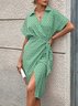 Robes Géométrique Rue Été Micro-élasticité ensemble Mi-longue Trapèze Régulier Non pour Femmes