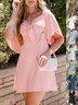 Robes Femmes Décontracté Plain Été Joint Fendu Manche Dolman Journée Trapèze Jupe à volants Non