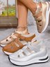 Mocassins Vacances Plain Toutes Les Saisons Joint Fendu Crochet et boucle Rendez-Vous Bout Rond PU Caoutchouc pour Femmes